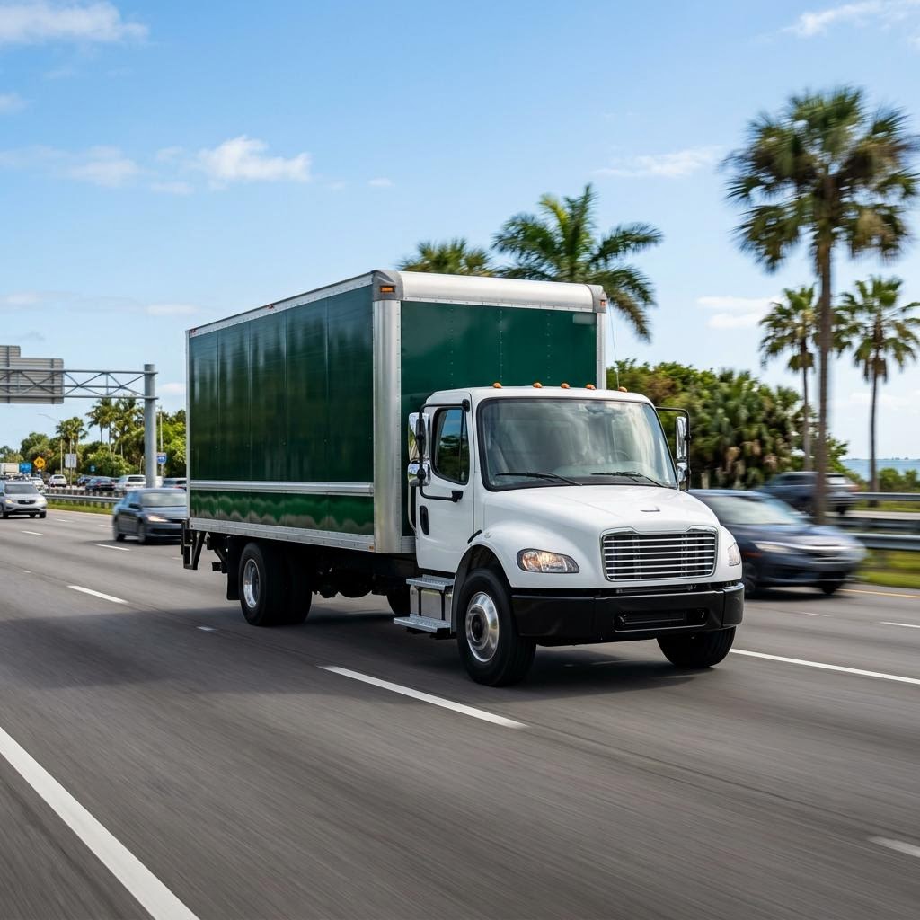 Camión comercial de reparto en Florida