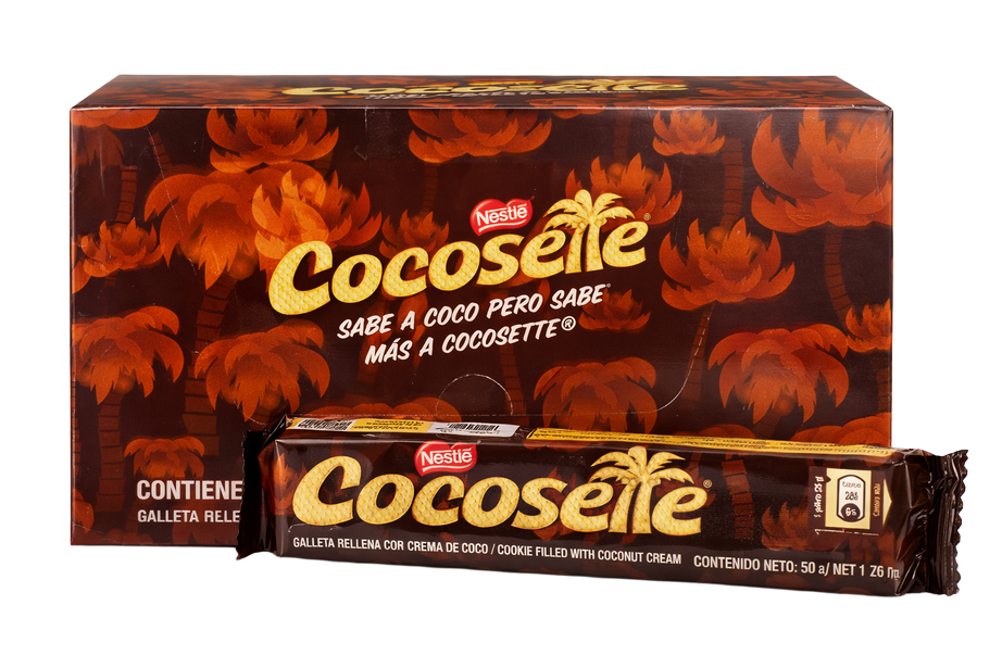 Exhibidor de obleas Cocosette con crema de coco